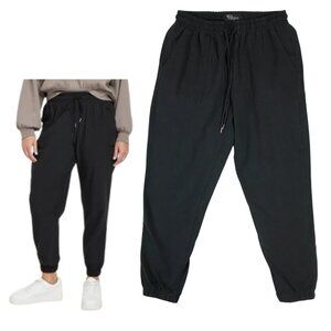 Black Elastic Waist Lightweight Joggers Pants SMALL
